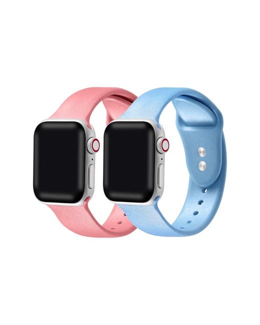 The Posh Tech Assorted 2-Pack Silicone Apple Watch Watchbands Coral/Light