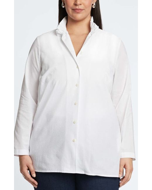 Foxcroft Carolina Seersucker Cotton Blend Button-Up Shirt