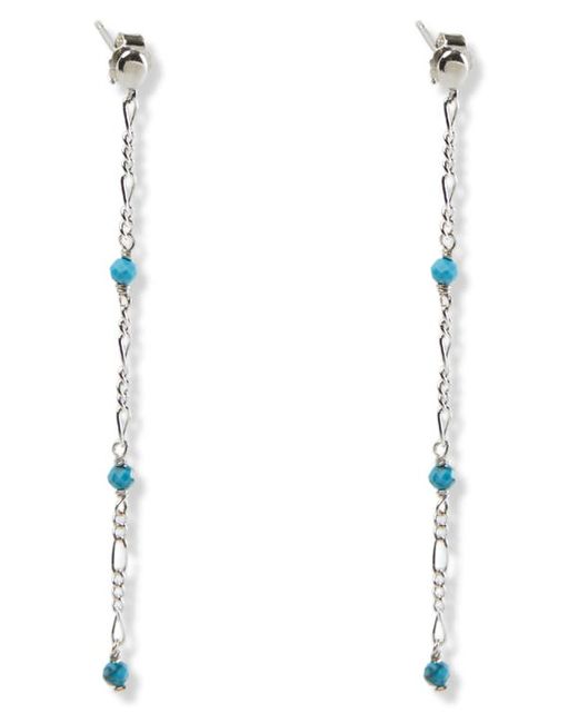 Argento Vivo Sterling Silver Stone Figaro Chain Linear Earrings