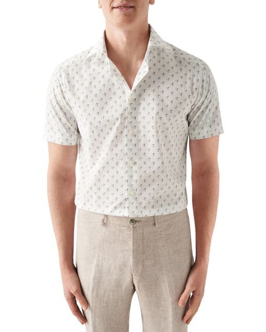 Eton Cocktail Print Short Sleeve Button-Up Shirt