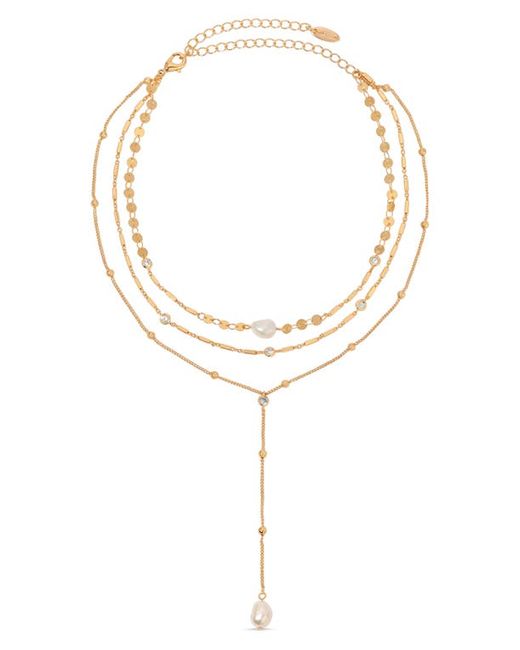 Ettika Forever Cultured Freshwater Pearl Layered Y-Necklace
