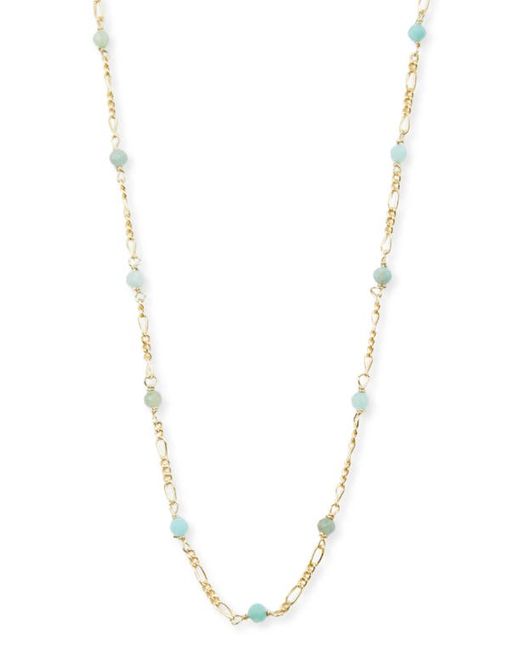 Argento Vivo Sterling Silver Amazonite Figaro Chain Necklace