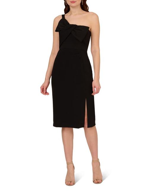 Adrianna Papell One-Shoulder Crepe Knit Cocktail Dress