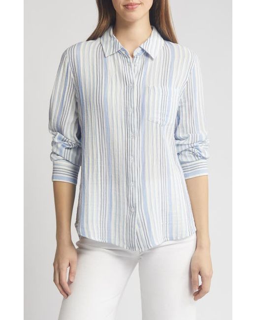 CaslonR caslonr Stripe Cotton Gauze Button-Up Shirt