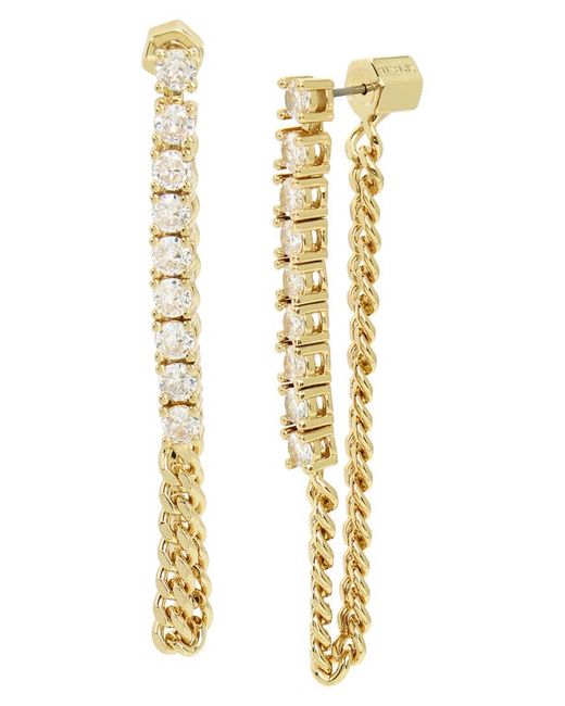 AllSaints Crystal Draped Front/Back Earrings Crystal/Gold