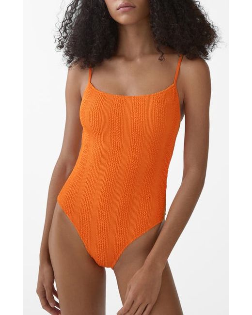 Mango Textured One-Piece Swimsuit
