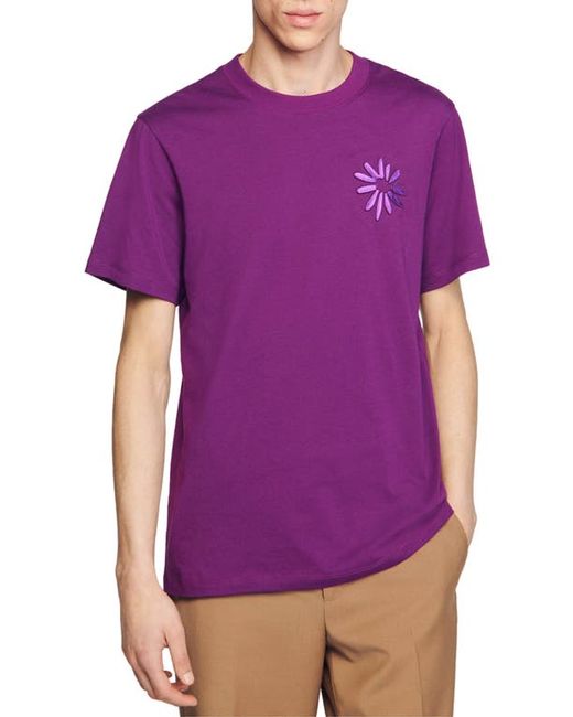 Sandro Glossy Flower Graphic T-Shirt