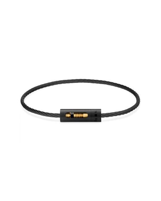 Le Gramme 5G Punched Cable Bracelet Black Titanium/Yellow Gold