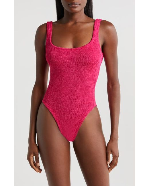 Hunza G Textured Square Neck One-Piece Swimsuit