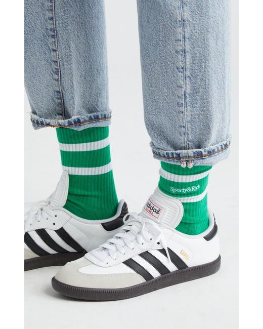 Sporty & Rich Stripe Logo Crew Socks