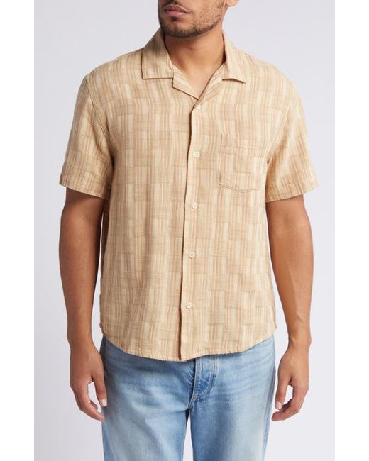Corridor Check Jacquard Short Sleeve Cotton Button-Up Shirt