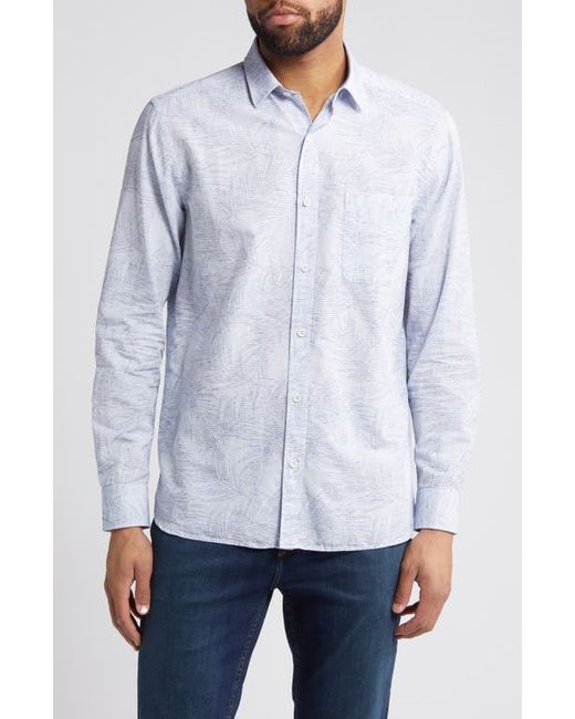 Johnston & Murphy Frond Jacquard Cotton Linen Button-Up Shirt