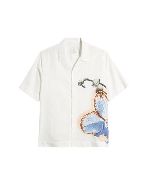 Paul Smith Regular Fit Orchid Linen Cotton Camp Shirt