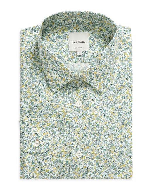 Paul Smith Tailored Fit Floral Organic Cotton Dress Shirt