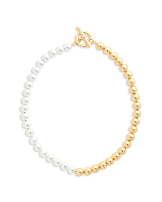 Karine Sultan Two-Tone Beaded Chain Necklace