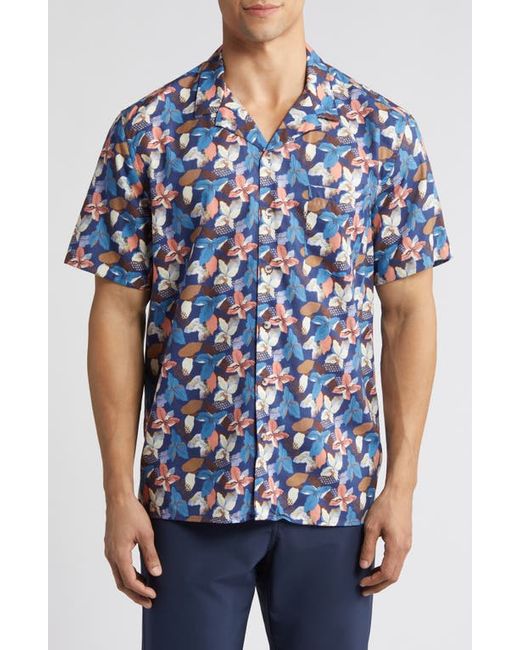 Johnston & Murphy Abstract Floral Cotton and Modal Camp Shirt