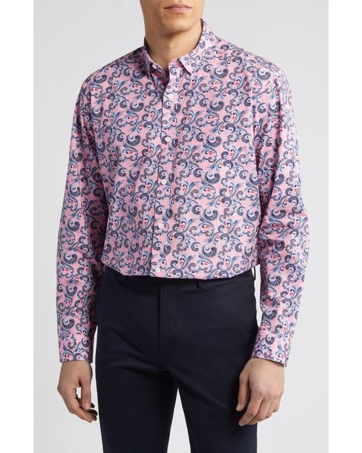 Johnston & Murphy Paisley Print Cotton Button-Up Shirt