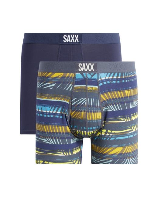 Saxx Ultra Super Soft 2-Pack Relaxed Fit Boxer Briefs Shade Stripe/Navy