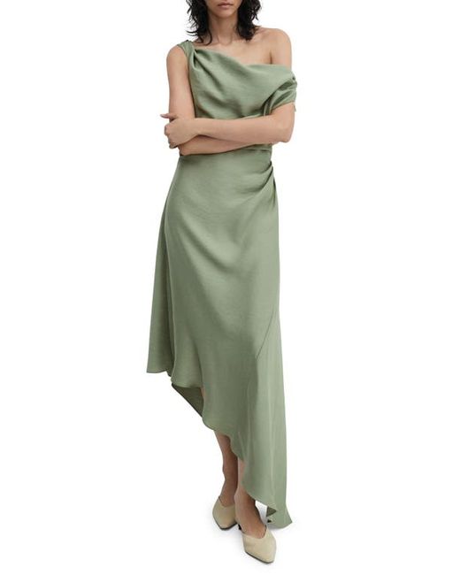 Mango Laila Draped One-Shoulder Midi Dress