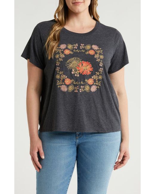 Lucky Brand Floral Emboidered Graphic T-Shirt