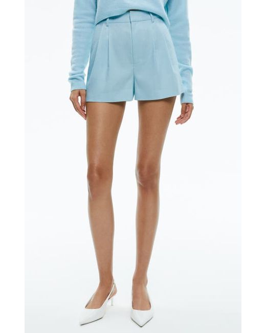 Alice + Olivia Conry Pleated Linen Blend Shorts