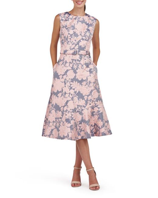 Kay Unger Verity Sleeveless Belted Cocktail Dress