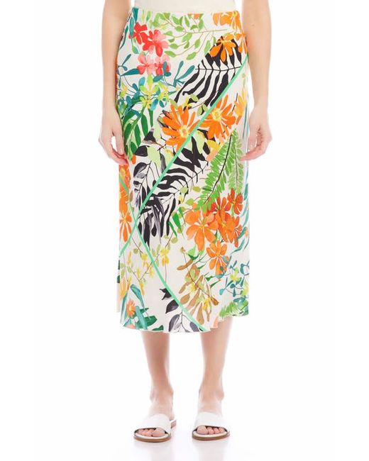 Karen Kane Floral Print Bias Cut Midi Skirt