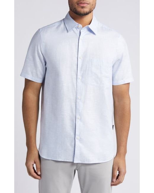 Ted Baker London Palomas Regular Fit Short Sleeve Linen Cotton Button-Up Shirt