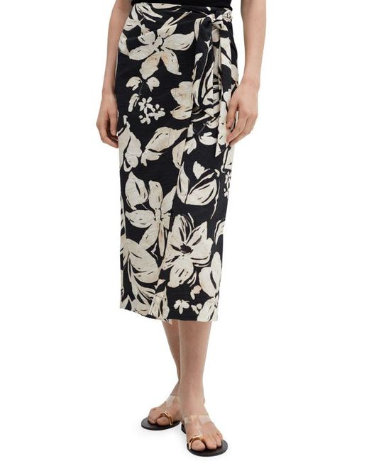 Mango Floral Wrap Midi Skirt