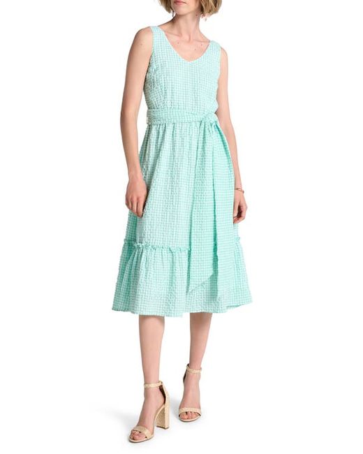 Hatley Sydney Gingham Cotton Blend Seersucker Midi Dress