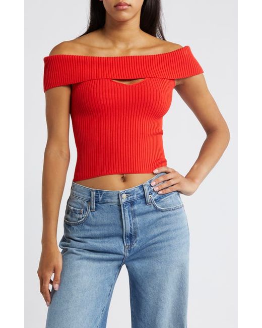 ASTR the Label Ainsley Cutout Off the Shoulder Sweater