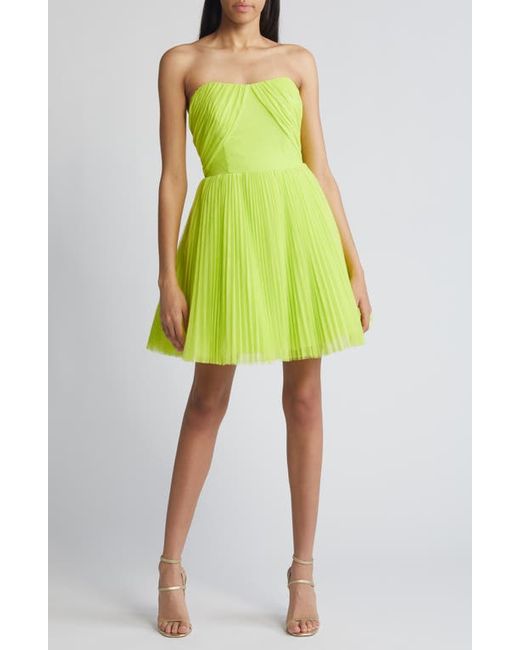 Hutch Pleated Strapless Tulle Minidress