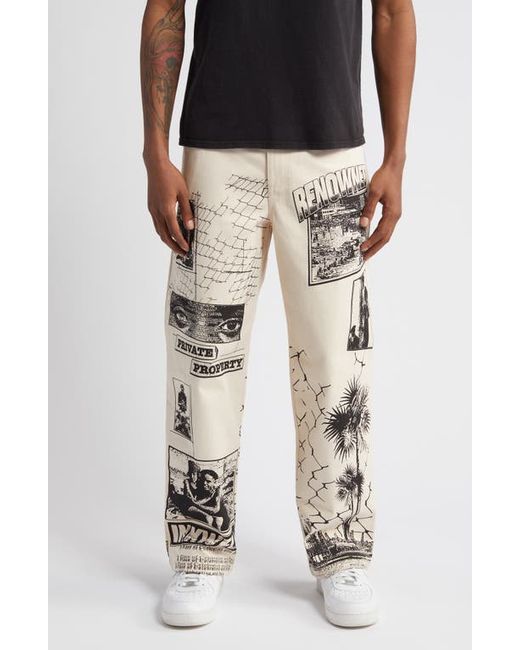 Renowned All Seeing Print Straight Leg Jeans
