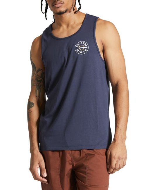 Brixton Crest Graphic Tank Washed Navy/Off White