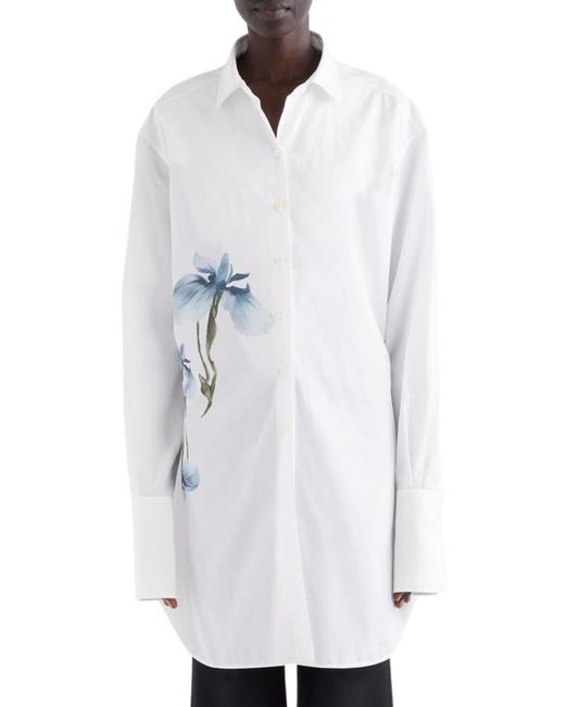 Givenchy Oversize Iris Print Cotton Button-Up Shirt