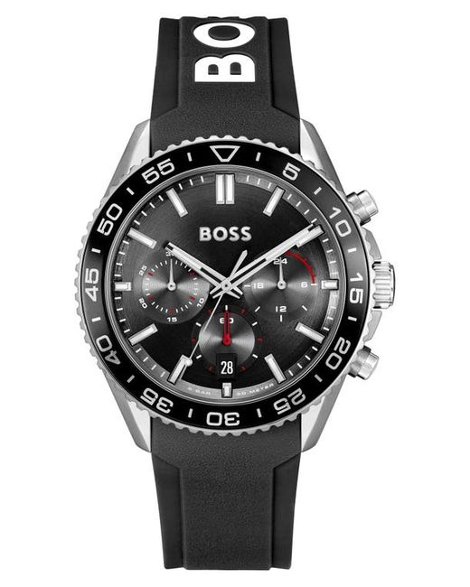 Boss Runner Chronograph Silicone Strap Watch 44mm