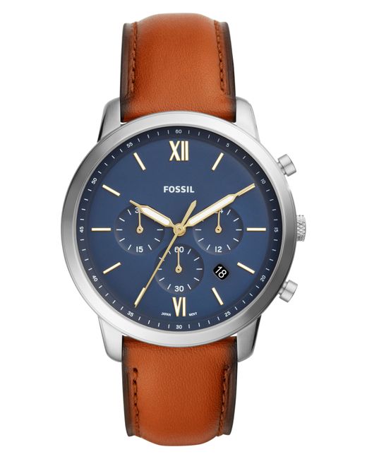 Fossil Neutra Chronograph Leather Strap Watch 44Mm