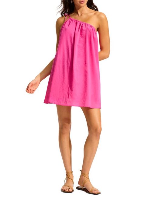 Seafolly One Shoulder Cotton Cover-Up Dress