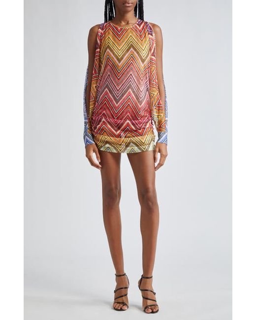 Missoni Exploded Chevron Long Sleeve Cover-Up Dress