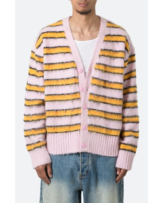 Mnml Striped Faux Mohair Cardigan