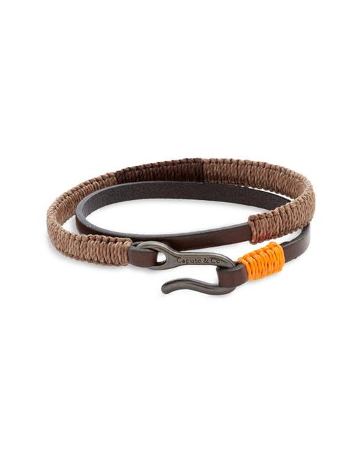 Caputo & Co. Caputo Co. Hand-Knotted Leather Double Wrap Bracelet