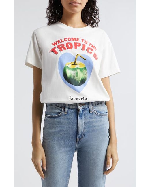 Farm Rio Welcome to the Tropics Cotton Graphic T-Shirt