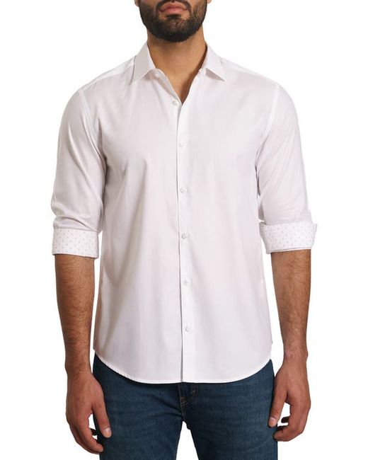 Jared Lang Trim Fit Solid Pima Cotton Button-Up Shirt