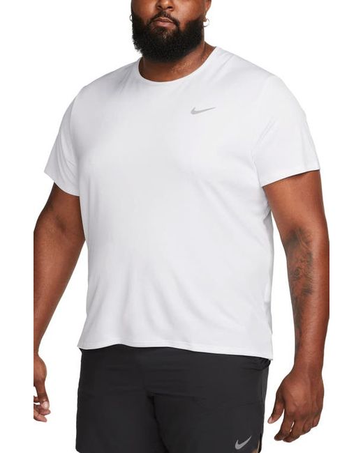 Nike Dri-FIT UV Miler Short Sleeve Running Top White/Reflective