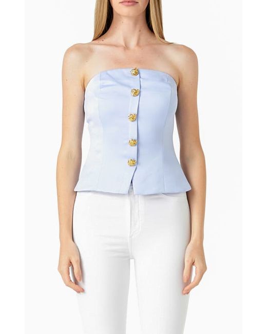 Endless Rose Strapless Button-Up Top