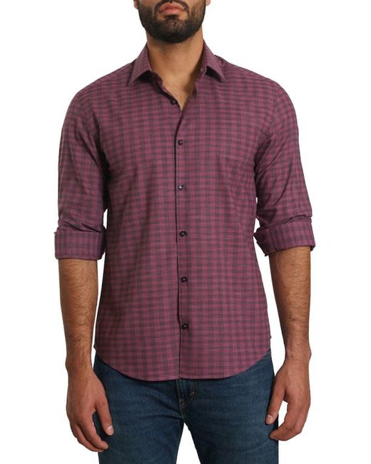 Jared Lang Trim Fit Check Pima Cotton Button-Up Shirt