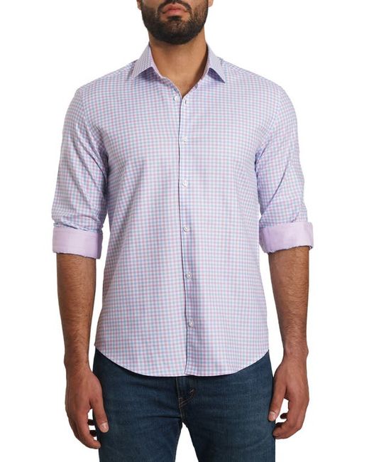 Jared Lang Trim Fit Gingham Pima Cotton Button-Up Shirt