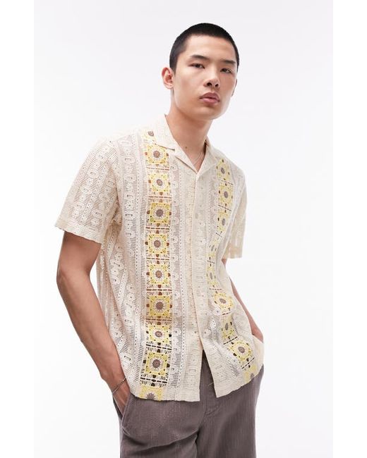 Topman Abstract Floral Lace Camp Shirt