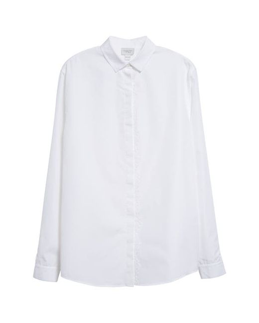 Giambattista Valli Lace Placket Silk Button-Up Shirt