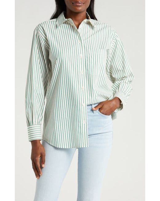 Frame The Borrowed Pocket Stripe Cotton Button-Up Shirt